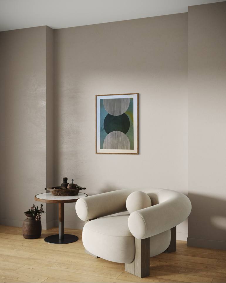 Original Abstract Geometric Painting by Ayse Sirin Budak