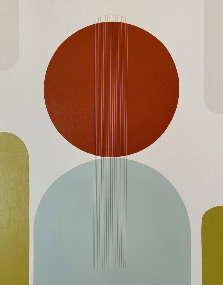 Original Art Deco Abstract Paintings by Ayse Sirin Budak