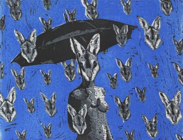 Lady Kangaroo Facing Rain - Limited Edition of 15 thumb