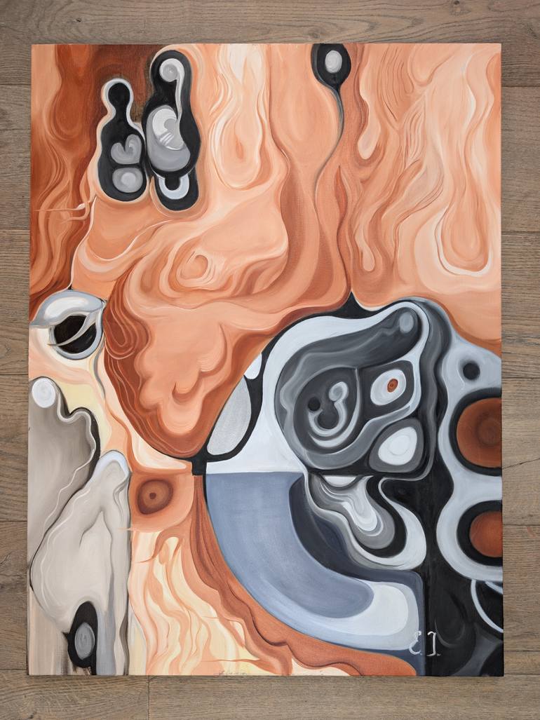 Original Conceptual Abstract Painting by Elena Jfremova