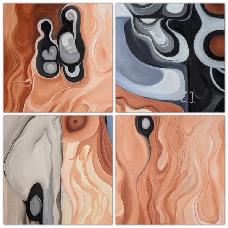 Original Conceptual Abstract Painting by Elena Jfremova