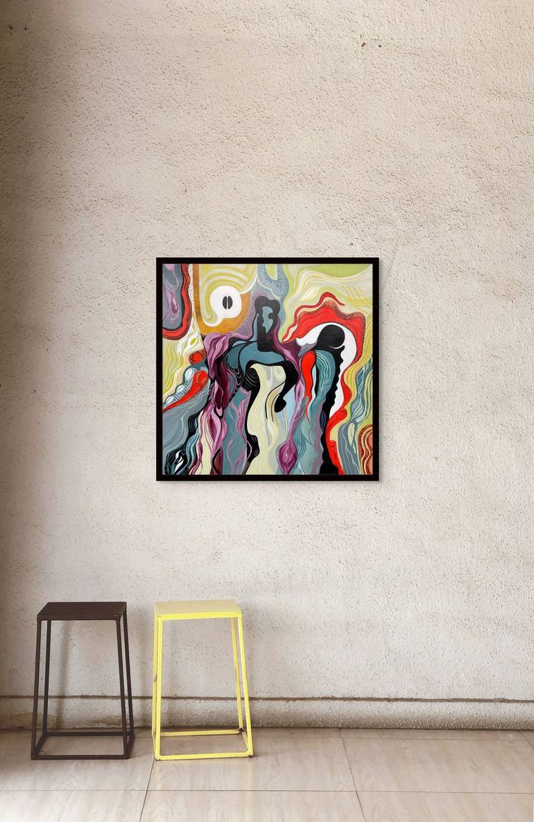 Original Art Deco Abstract Painting by Elena Jfremova