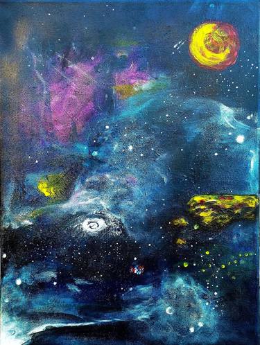 Original Contemporary Outer Space Painting by Reka Kiss