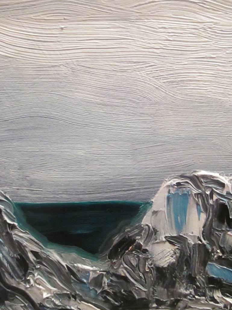 Original Minimalism Seascape Painting by Liza Golubeva