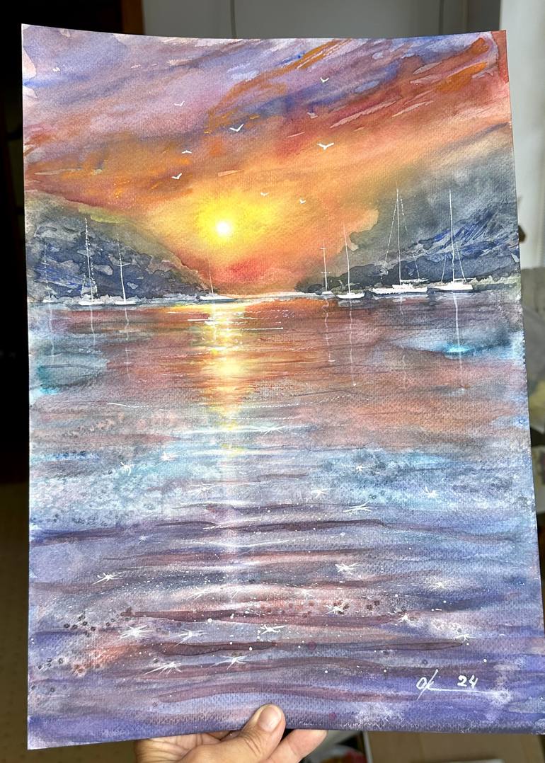 Original Abstract Expressionism Seascape Painting by Olga Kharyakova