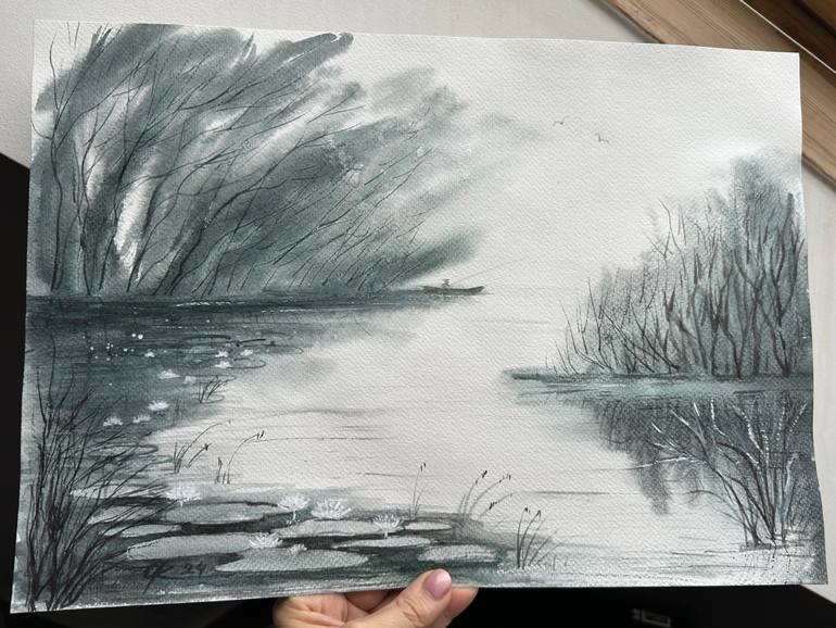 Original Illustration Seascape Painting by Olga Kharyakova