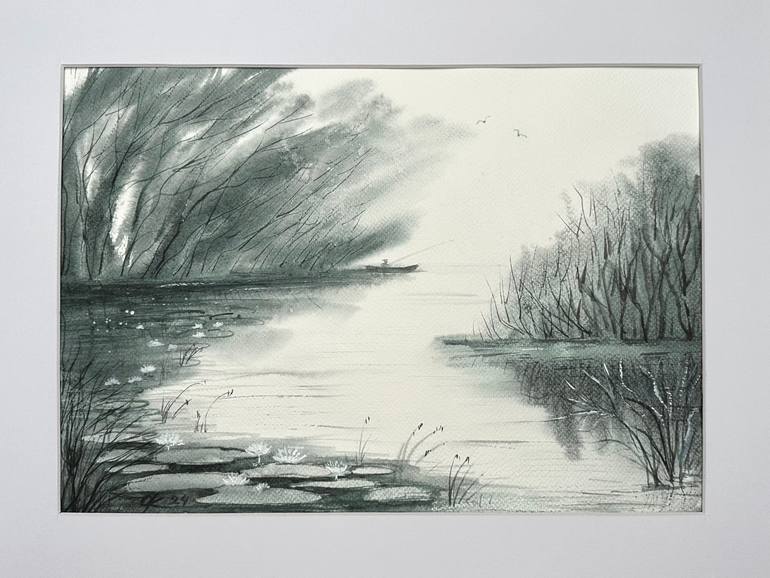 Original Illustration Seascape Painting by Olga Kharyakova