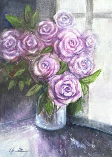 Original Abstract Expressionism Floral Painting by Olga Kharyakova