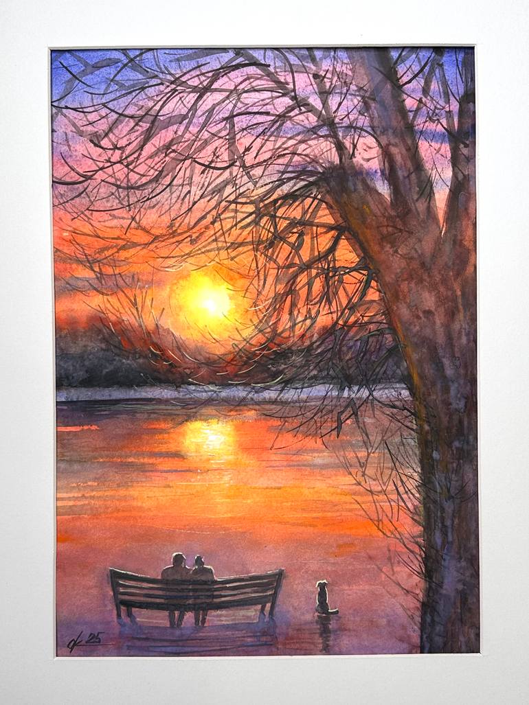 Original Abstract Expressionism Beach Painting by Olga Kharyakova