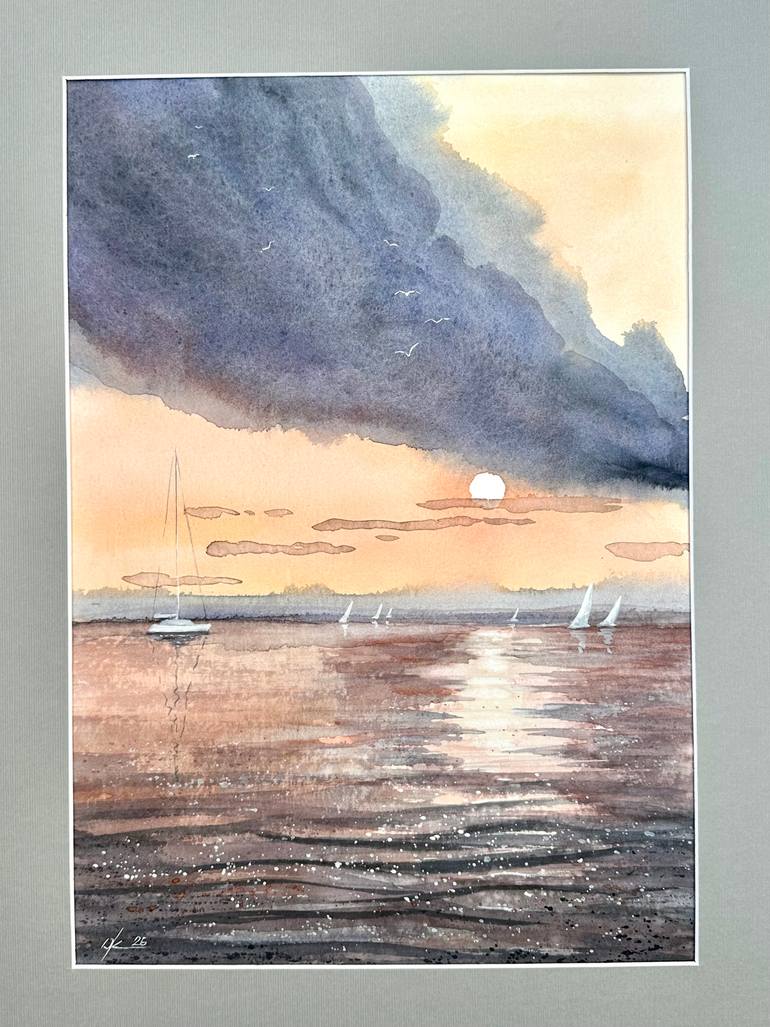 Original Abstract Expressionism Seascape Painting by Olga Kharyakova