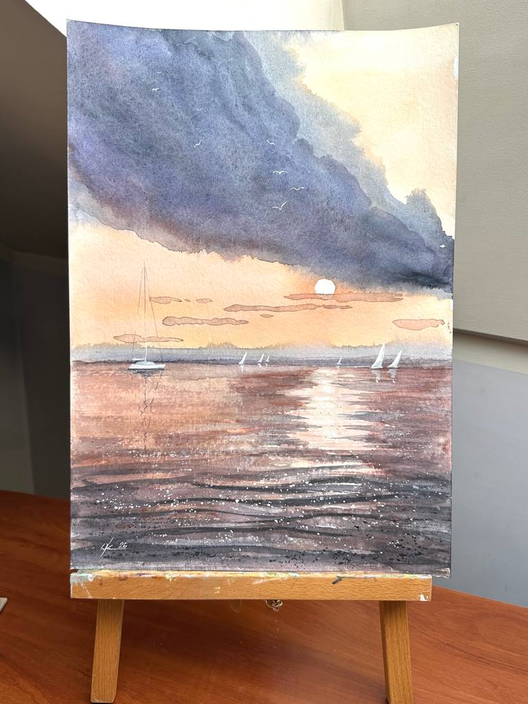 Original Abstract Expressionism Seascape Painting by Olga Kharyakova