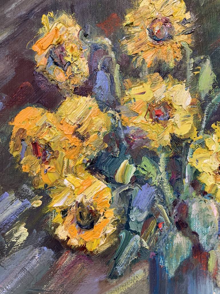 Original Impressionism Floral Painting by Olga Kharyakova