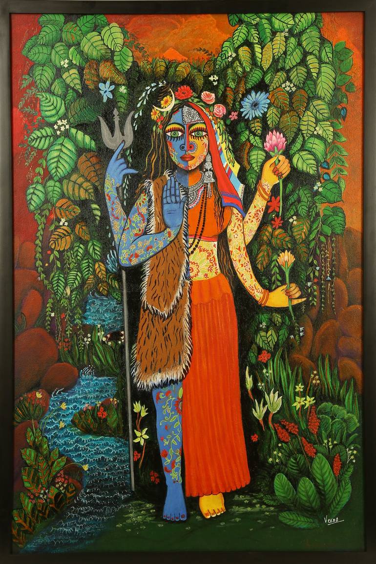 Shiv Parvati Painting By Veenana Official 