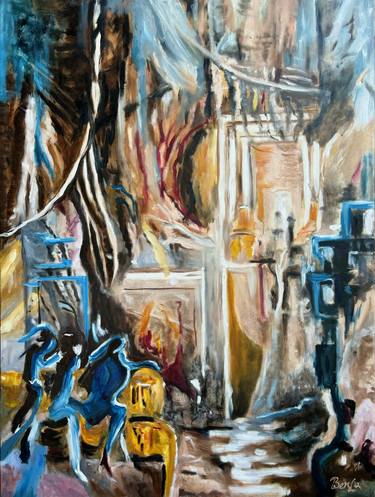 Original Surrealism Abstract Painting by Berrak Ergul Lajoie