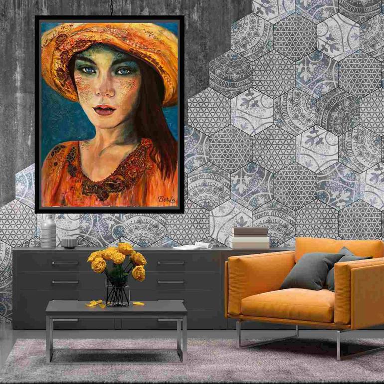 Original Portrait Painting by Berrak Ergul Lajoie