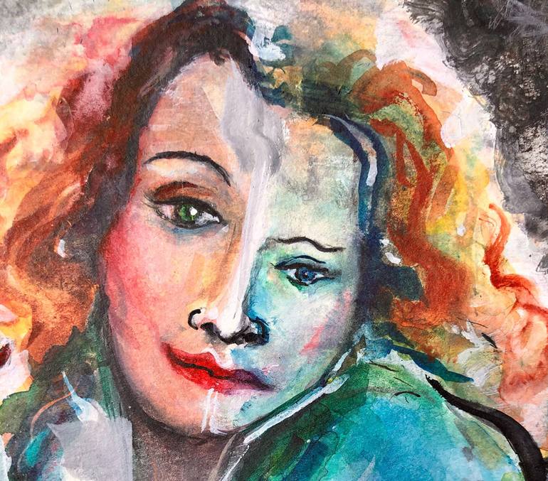 Original Abstract People Painting by Berrak Ergul Lajoie