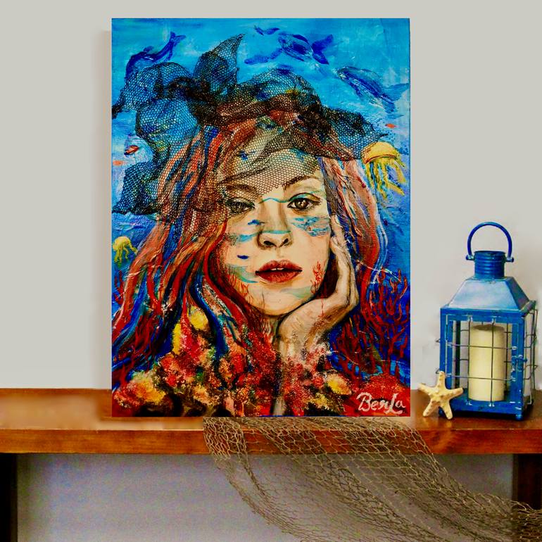 Original Abstract People Painting by Berrak Ergul Lajoie