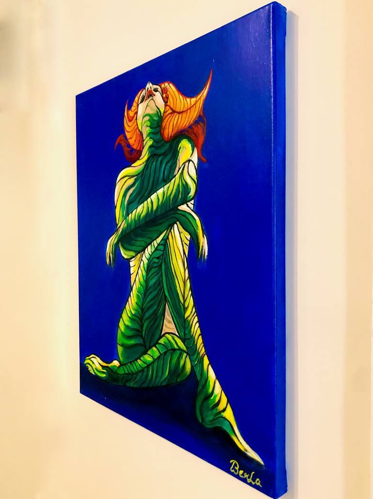 Original Abstract Fantasy Painting by Berrak Ergul Lajoie