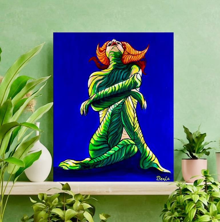 Original Abstract Fantasy Painting by Berrak Ergul Lajoie