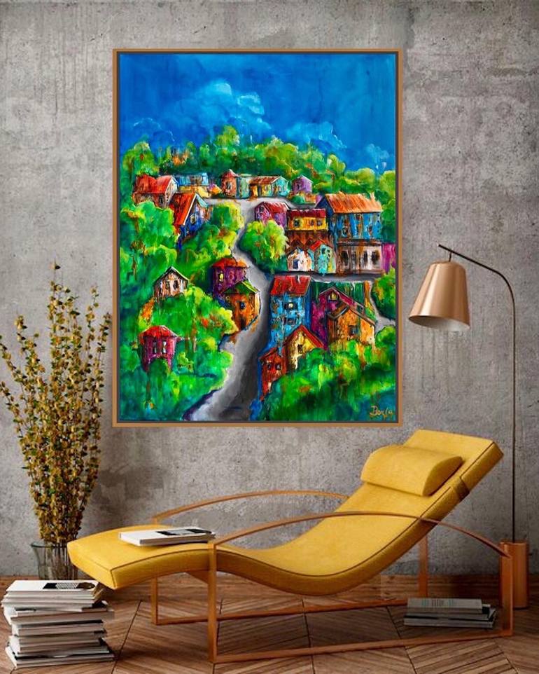 Original Abstract Landscape Painting by Berrak Ergul Lajoie