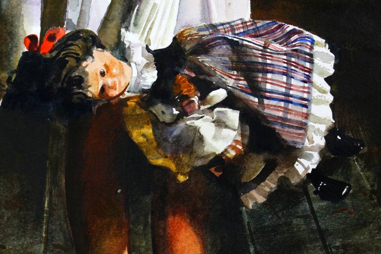 Original Figurative Children Painting by Andrei Zadorine