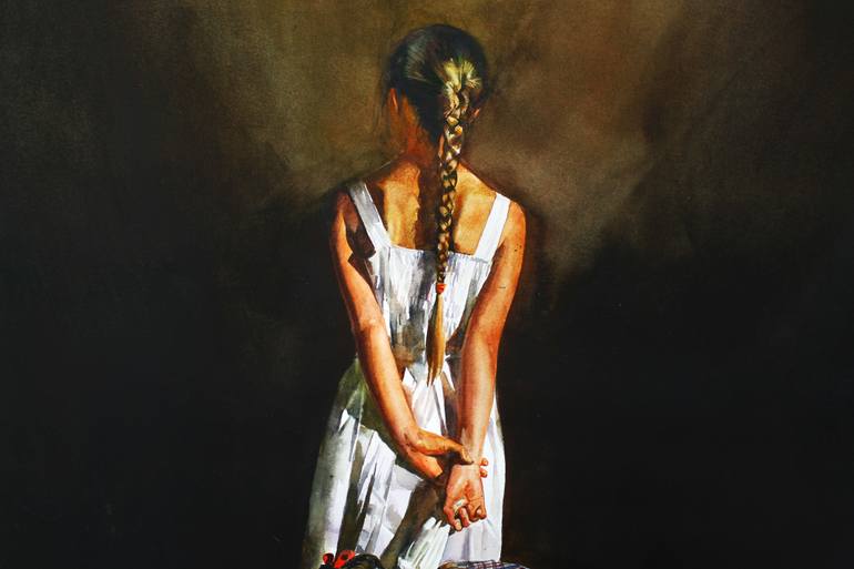 Original Figurative Children Painting by Andrei Zadorine