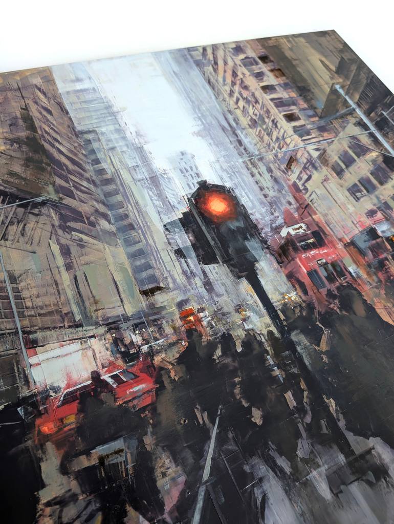 Original Abstract Cities Painting by Eduard Warkentin