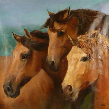Original Figurative Horse Paintings by Gladys Morante