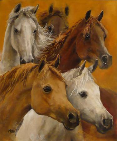 Original Figurative Horse Paintings by Gladys Morante