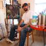 Monkey Splicer and the artist in the studio