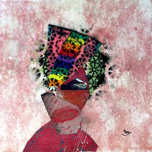 Collection Framed 12x12 inch mixed media collage on luxury card stock