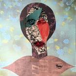 Collection Framed 12x12 inch mixed media collage on luxury card stock