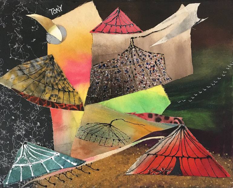 Original Abstract Collage by Tony Wynn