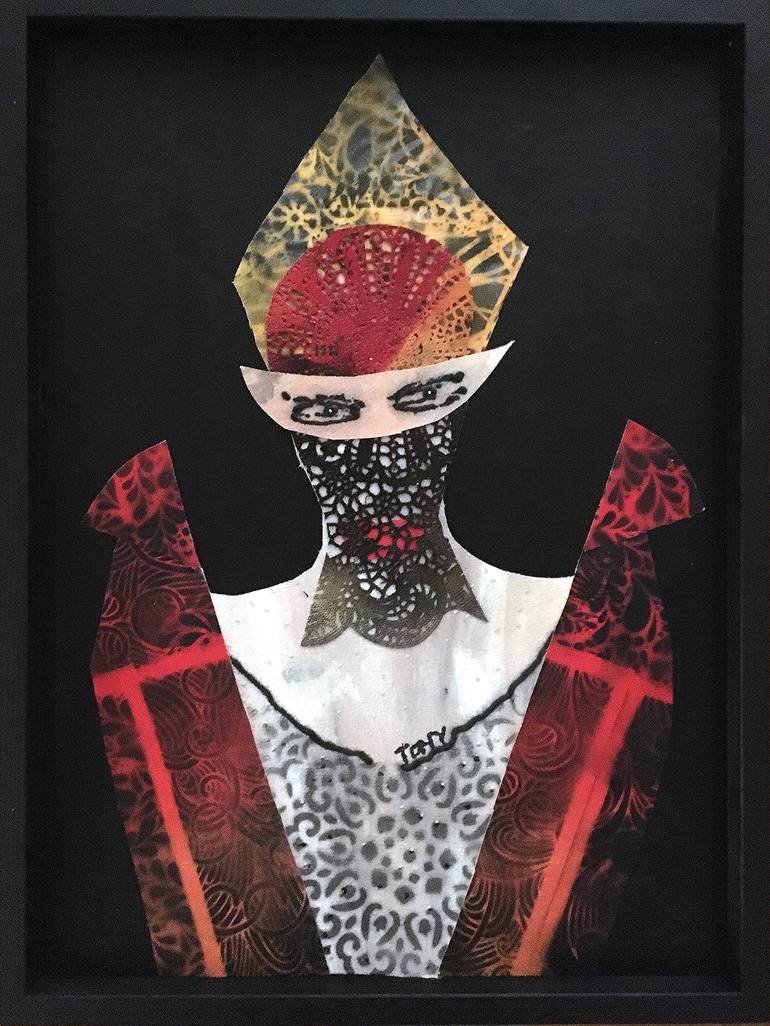 Original Abstract People Collage by Tony Wynn