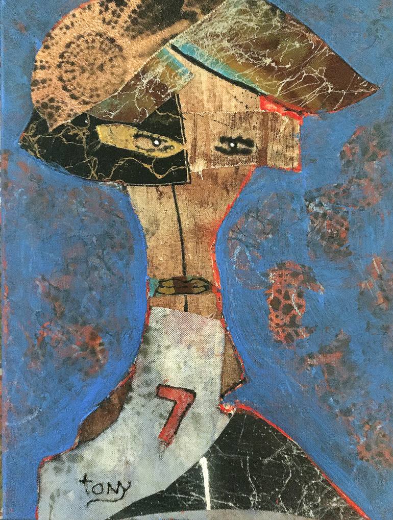 Original Abstract People Collage by Tony Wynn