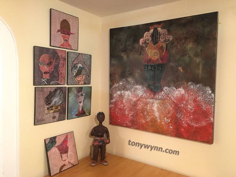 Original Abstract People Painting by Tony Wynn