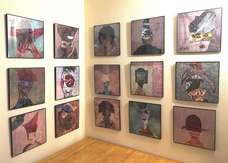 Original Abstract People Collage by Tony Wynn