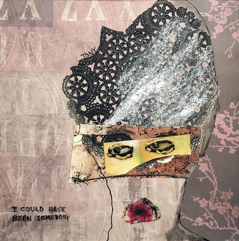 Original Abstract People Collage by Tony Wynn