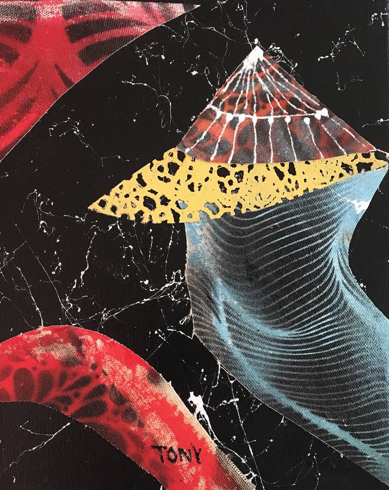 Original Dada Abstract Painting by Tony Wynn