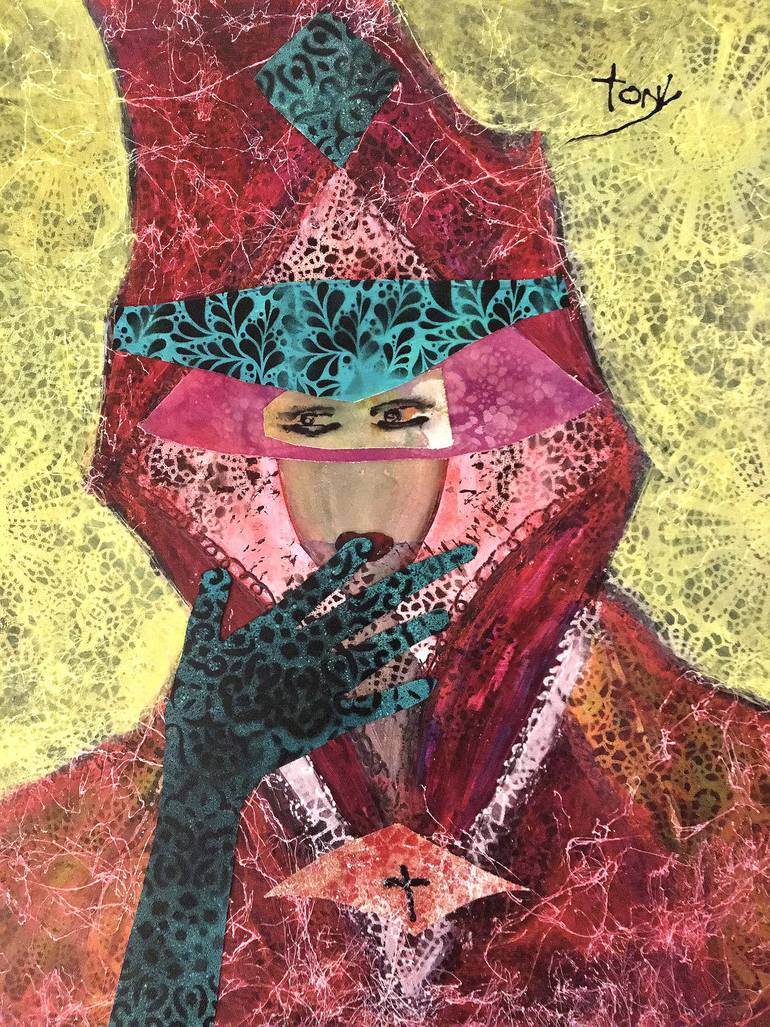 Original Abstract People Painting by Tony Wynn