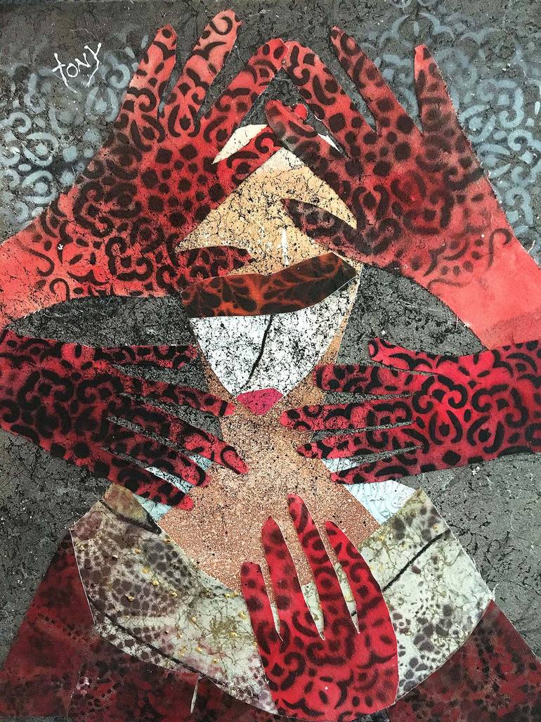 Original Abstract People Painting by Tony Wynn