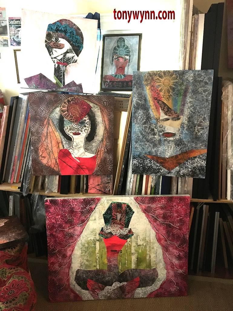 Original Abstract People Painting by Tony Wynn