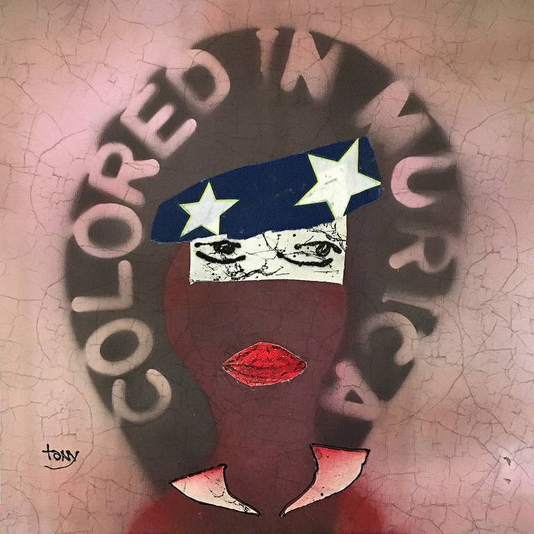 Original Abstract People Collage by Tony Wynn