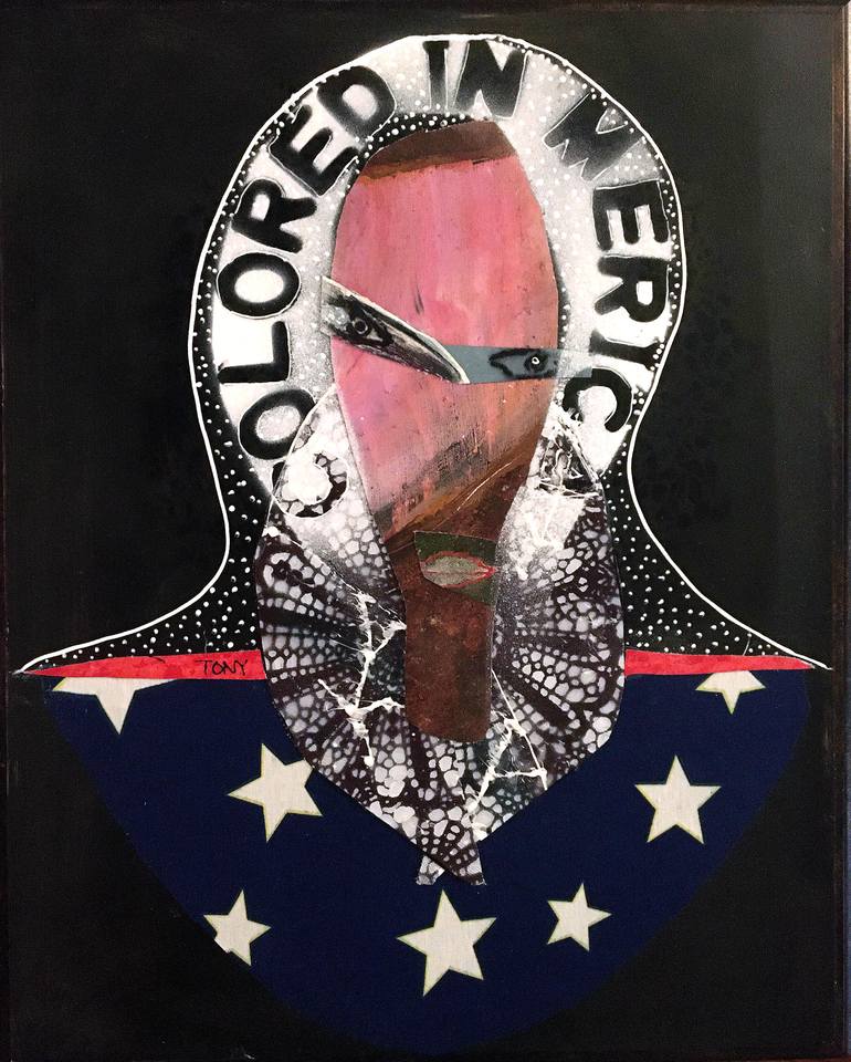 Original Abstract People Collage by Tony Wynn