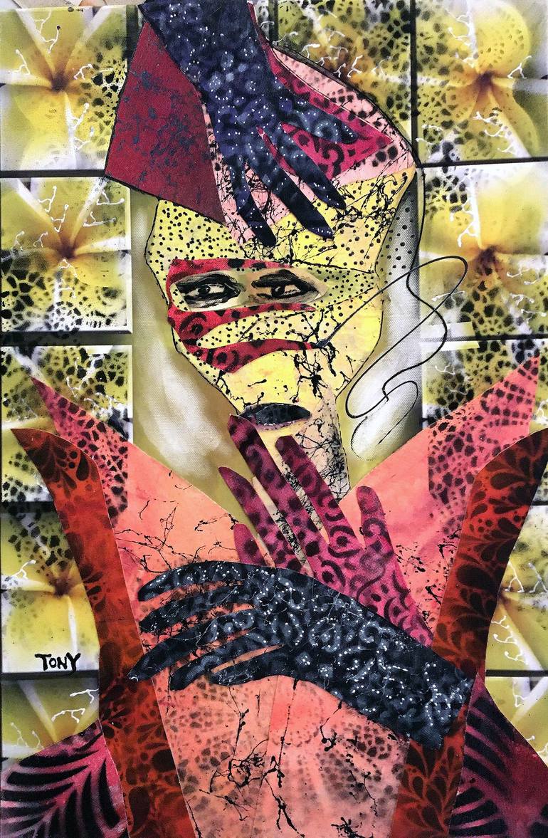 Original Dada Abstract Painting by Tony Wynn