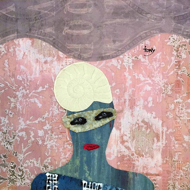 Original Dada Portrait Collage by Tony Wynn