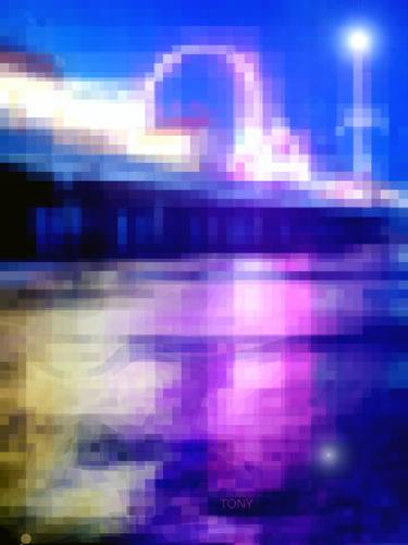 'Pleasure Pier at Night' Digital Photo Collage thumb