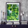 Green leaves in a spring forest painting Fine art Painting