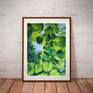 Green leaves in a spring forest painting Fine art Painting