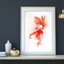 Red fish watercolor painting Fine art